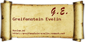 Greifenstein Evelin névjegykártya